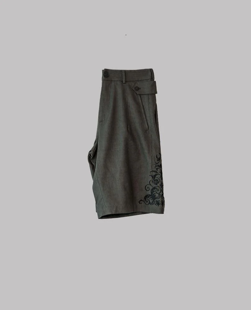 Embroidered Linen Shorts - Image 4
