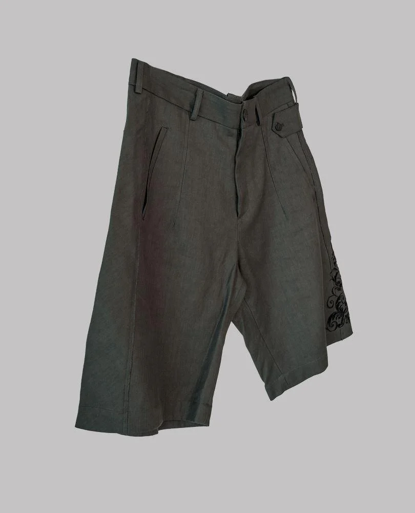 Embroidered Linen Shorts - Image 5