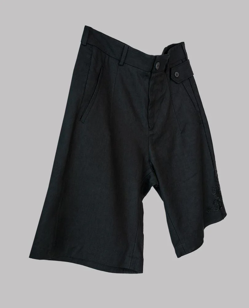 Embroidered Linen Shorts - Image 5