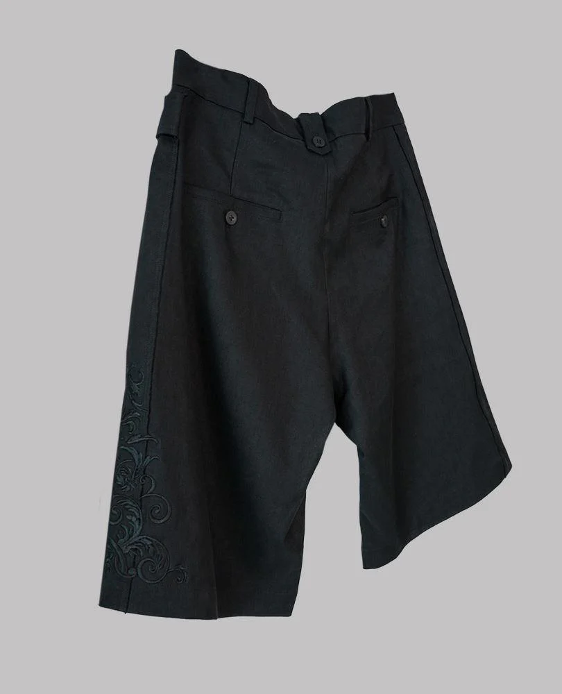 Embroidered Linen Shorts - Image 6
